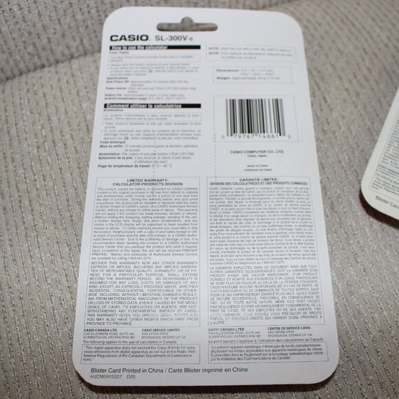 3/$55❤️sealed CASIO SL-300Ve-S Calculator Big Display Solar With Metal Cover NOS - Picture 4 of 6